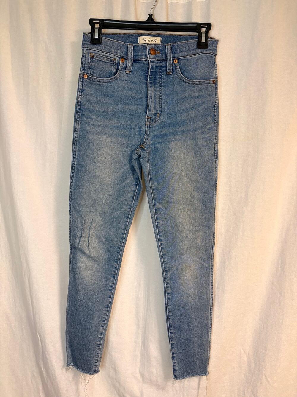 Madewell 10" High-Rise Skinny Jeans Size 25 Raw Hem Light Wash
